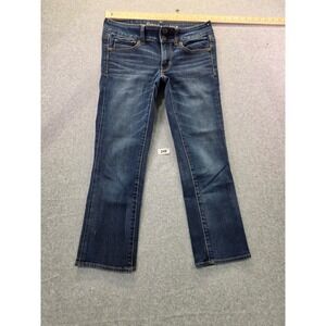 American Eagle Super Stretch Straight Leg Jeans Medium Wash Blue Womens 27x26